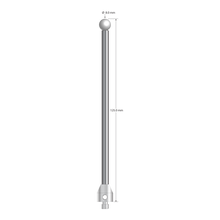 M5 stylus with 8.0 mm diameter zirconia ball, 5.0 mm diameter carbide stem, and 11.0 mm diameter x 12.0 mm long stainless steel base. Overall stylus length is 125.0 mm. Stylus weight is 37.43 grams.