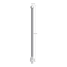 M5 stylus with 8.0 mm diameter zirconia ball, 5.0 mm diameter carbide stem, and 11.0 mm diameter x 12.0 mm long stainless steel base. Overall stylus length is 135.0 mm. Stylus weight is 40.26 grams.