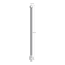 M5 stylus with 8.0 mm diameter zirconia ball, 5.0 mm diameter carbide stem, and 11.0 mm diameter x 12.0 mm long stainless steel base. Overall stylus length is 140.0 mm. Stylus weight is 41.68 grams.