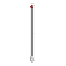 Low weight M5 stylus with 8.0 mm diameter ruby ball, 6.0 mm diameter Therm-X carbon fiber stem, and 11.0 mm diameter x 13.0 mm long titanium base. Overall stylus length is 150.0 mm. Stylus weight is 10.09 grams. Compare to Zeiss 626105-0820-150.