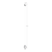 ATG-80175-C-Z M5 stylus with 8.0mm zirconia ball, ceramic stem, and aluminum base, 175.0mm long by Q-Mark Manufacturing, Inc.