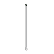 M5 stylus with 8.0 mm diameter silicon nitride ball, 6.0 mm diameter carbide stem, and 11.0 mm diameter x 13.0 mm long stainless steel base. Overall stylus length is 200.0 mm. Stylus weight is 81.89 grams. Compare to Zeiss 626115-0803-200.