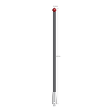 Low weight M5 stylus with 8.0 mm diameter ruby ball, 6.0 mm diameter Therm-X carbon fiber stem, and 11.0 mm diameter x 13.0 mm long titanium base. Overall stylus length is 200.0 mm. Stylus weight is 12.28 grams. Compare to Zeiss 626105-0820-200.