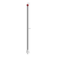 M5 stylus with 8.0 mm diameter ruby ball, 6.0 mm diameter carbide stem, and 11.0 mm diameter x 13.0 mm long stainless steel base. Overall stylus length is 200.0 mm. Stylus weight is 81.89 grams.