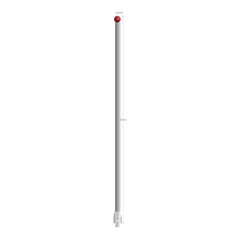 M5 stylus with 8.0 mm diameter ruby ball, 6.0 mm diameter carbide stem, and 11.0 mm diameter x 15.0 mm long stainless steel base. Overall stylus length is 265.0 mm. Stylus weight is 108.36 grams.