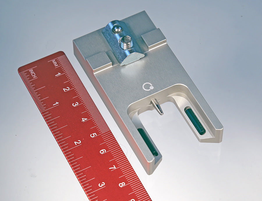HCP-X1S change port for Hexagon scanning sensors, silver metal with a threaded base.