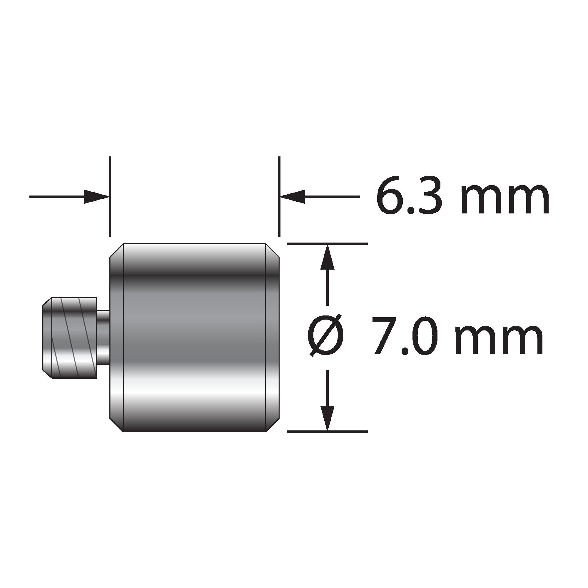 M3-CW-2 counterweight, 2 grams, stainless steel.