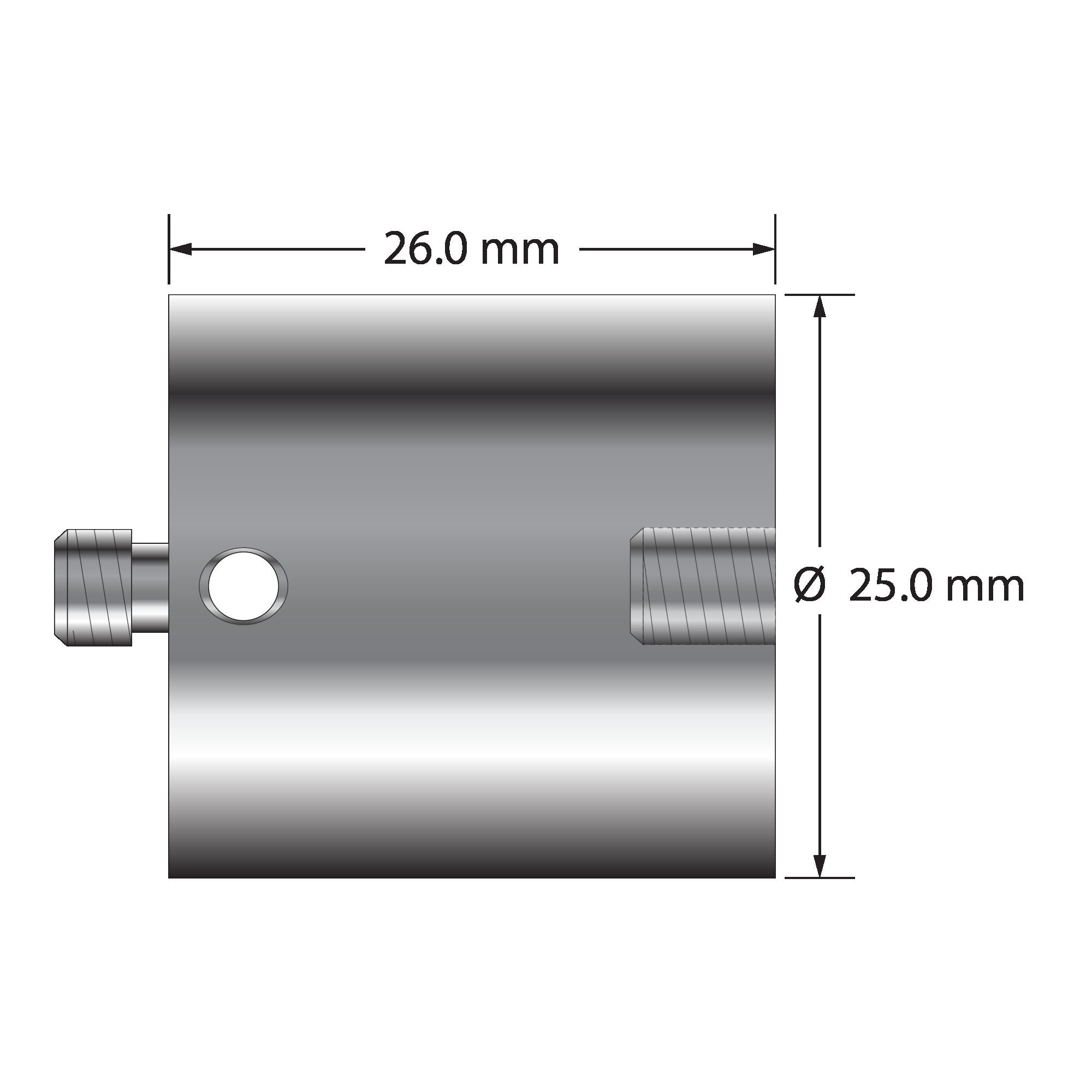 M5-CW-100 stainless steel counterweight, 100 grams, by Q-Mark Manufacturing, Inc.