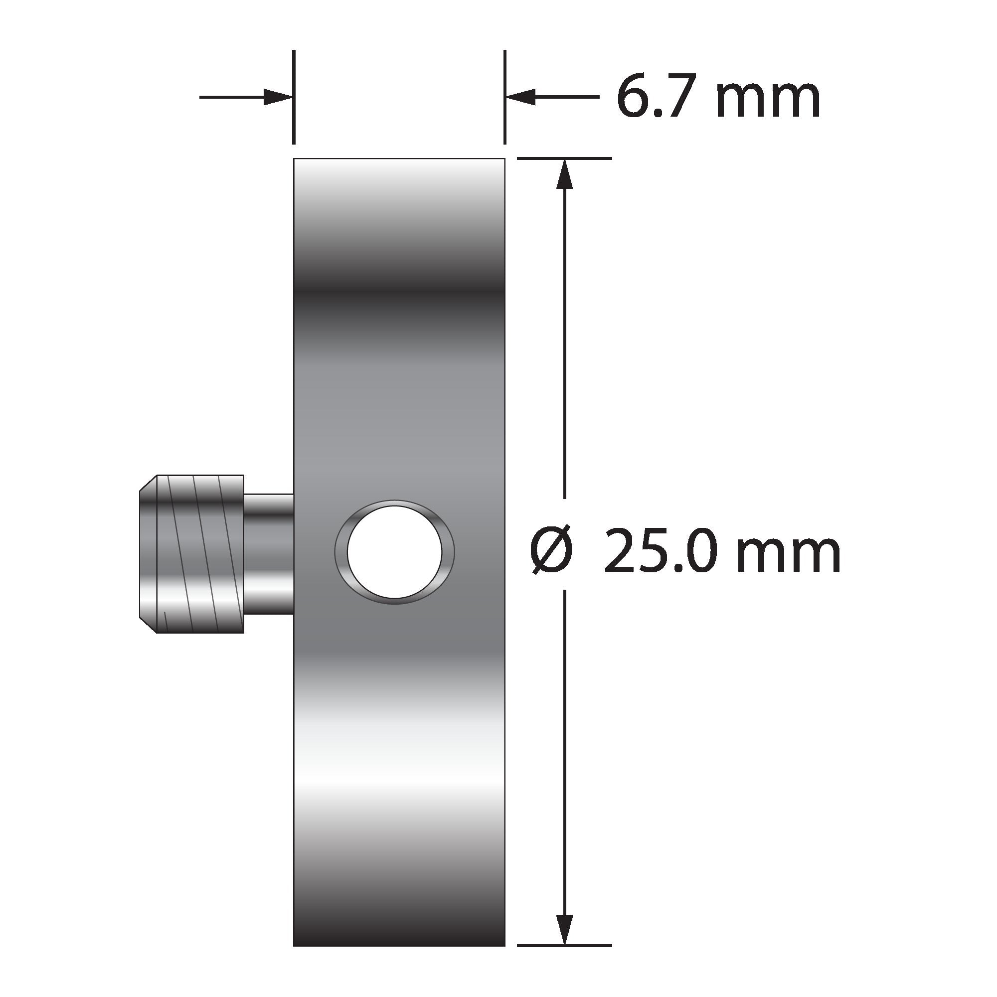 M5-CW-25 stainless steel counterweight, 25 grams, by Q-Mark Manufacturing, Inc.