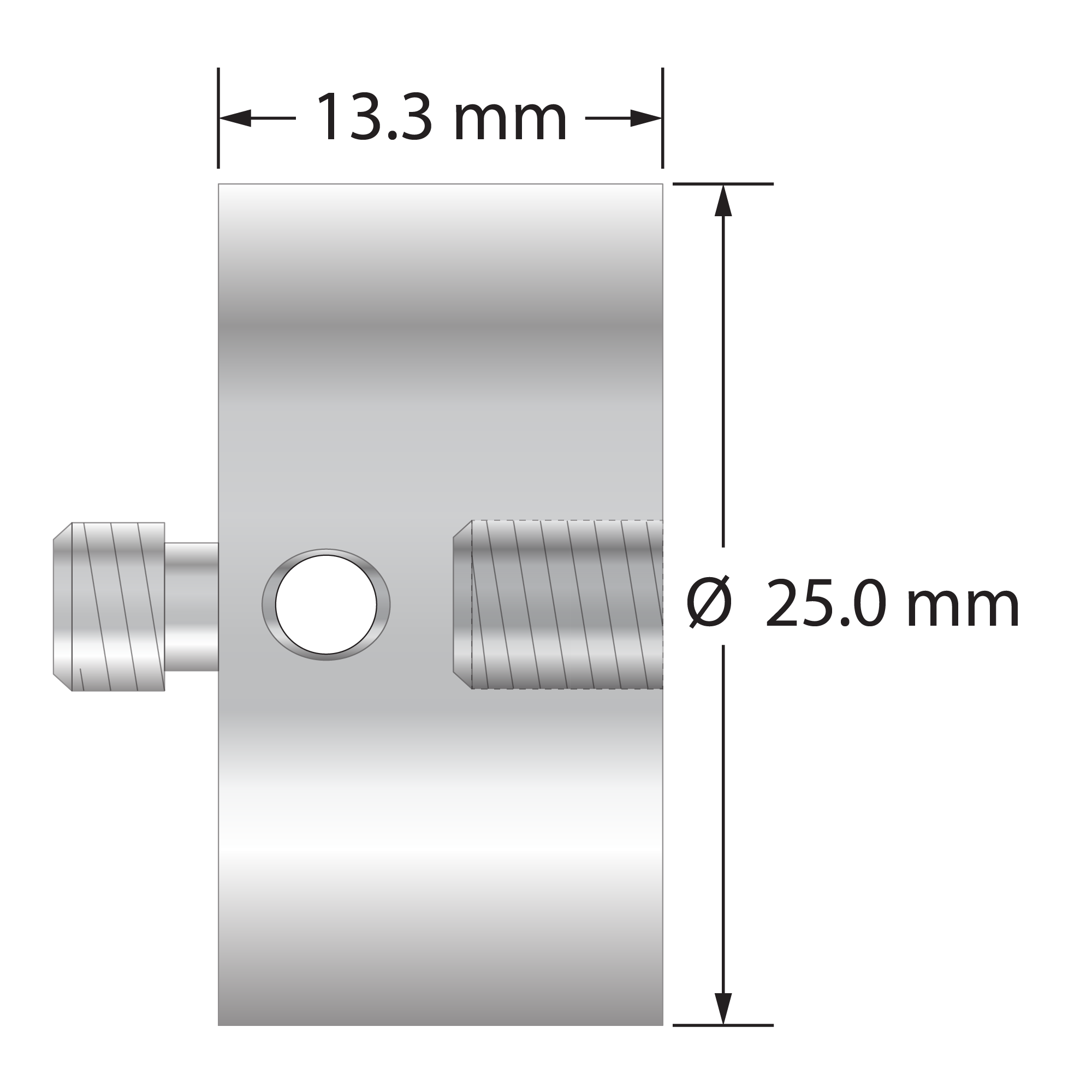 M5-CW-50 stainless steel counter weight, 50 grams.