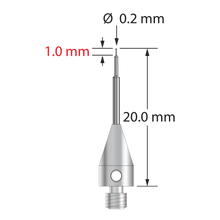 TM3-0220-TX-C M3 0.2mm carbide ball stylus with titanium base, 20mm long by Q-Mark Manufacturing, Inc.