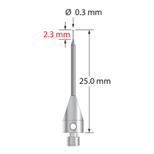 TM3-0325-TX-SN M3 stylus with 0.3mm silicon nitride ball, carbide stem, and titanium base, 25mm long by Q-Mark Manufacturing, Inc.
