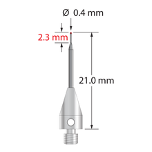 TM3-0421-TX M3 0.4mm ruby ball, tapered carbide stem, titanium base stylus by Q-Mark Manufacturing, Inc.