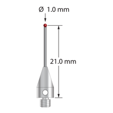 TM3-1021.5-TX-8 M3 1.0mm ruby ball stylus with carbide stem and titanium base by Q-Mark Manufacturing, Inc.