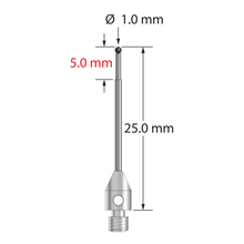TM3-1025-06-SN M3 stylus with 1.0mm silicon nitride ball, carbide stem, and stainless steel base by Q-Mark Manufacturing, Inc.