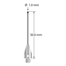 TM3-1030-TX-8-SN M3 1.0mm silicon nitride ball stylus with carbide stem and titanium base, 30.0mm long by Q-Mark Manufacturing, Inc.