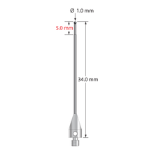 TM3-1034-TX-SN M3 1.0mm silicon nitride ball stylus with stepped carbide stem and titanium base by Q-Mark Manufacturing, Inc.