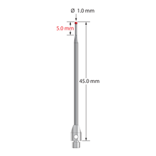 TM3-1045-06 M3 stylus with 1.0mm ruby ball, tapered carbide stem, stainless steel base by Q-Mark Manufacturing, Inc.