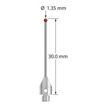 TM3-1330-TX M3 stylus with 1.35mm ruby ball, carbide stem, titanium base, 30mm length by Q-Mark Manufacturing, Inc.
