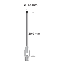TM3-1530-7-SN M3 stylus with 1.5mm silicon nitride ball, carbide stem, stainless steel base, 30mm long by Q-Mark Manufacturing, Inc.