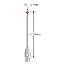 TM3-1530-7 M3 stylus with 1.5mm ruby ball, carbide stem, and stainless steel base, 30mm long by Q-Mark Manufacturing, Inc.