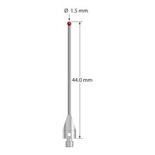 TM3-1544-TX M3 1.5mm ruby ball stylus with carbide stem and titanium base, 44mm long by Q-Mark Manufacturing, Inc.