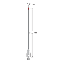 TM3-1552-TX M3 stylus with 1.5mm ruby ball, carbide stem, titanium base, 52mm long by Q-Mark Manufacturing, Inc.