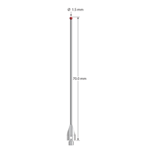 TM3-1570-TX M3 1.5mm ruby ball stylus with carbide stem and titanium base, 70mm long by Q-Mark Manufacturing, Inc.
