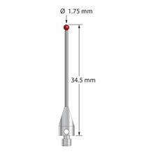 TM3-1734.5-TX M3 stylus with 1.75mm ruby ball, carbide stem, and titanium base, 34.5mm long by Q-Mark Manufacturing, Inc.