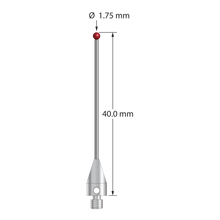 TM3-1740-TX M3 stylus with 1.75mm ruby ball, carbide stem, titanium base, 40mm long by Q-Mark Manufacturing, Inc.