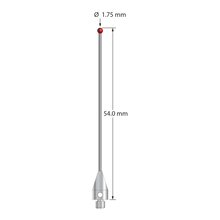 TM3-1754-TX M3 stylus with 1.75mm ruby ball, carbide stem, and titanium base, 54mm long by Q-Mark Manufacturing, Inc.