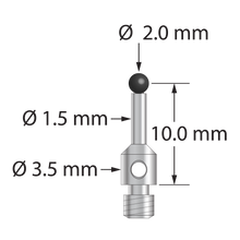 TM3-2010-S-C M3 stylus with 2.0mm carbide ball, stainless steel stem, 10.0mm length by Q-Mark Manufacturing, Inc.