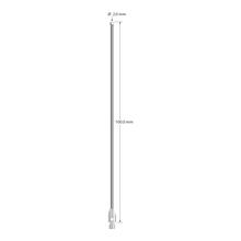 M3 stylus with 2.0 mm diameter zirconia ball, 1.5 mm diameter carbide stem, and 4.0 mm diameter x 7.0 mm long stainless steel base. Overall stylus length is 100.0 mm. Stylus weight is 2.97 grams.