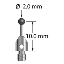 TM3-2011-C M3 stylus with 2.0mm carbide ball, 1.0mm carbide stem, stainless steel base by Q-Mark Manufacturing, Inc.