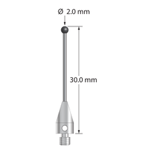 TM3-2030-DS1-TX-SN M3 stylus with 2.0mm silicon nitride ball, carbide stem, titanium base, 30mm long by Q-Mark Manufacturing, Inc.