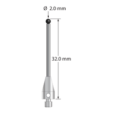 TM3-2032-TX-SN M3 stylus with 2.0mm silicon nitride ball, carbide stem, titanium base, 32mm long.