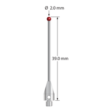 TM3-2039-TX M3 stylus with 2.0mm ruby ball, carbide stem, and titanium base by Q-Mark Manufacturing, Inc.