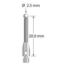 TM3-2521.25-DS2-Z M3 stylus with 2.5mm zirconia ball, carbide stem, and stainless steel base by Q-Mark Manufacturing, Inc.