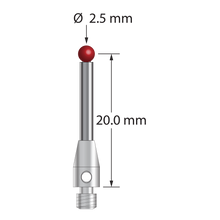 TM3-2521.25-DS2 M3 stylus with 2.5mm ruby ball, carbide stem, and stainless steel base by Q-Mark Manufacturing, Inc.