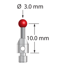 TM3-3011.5 M3 stylus with 3.0mm ruby ball, carbide stem, and stainless steel base by Q-Mark Manufacturing, Inc.