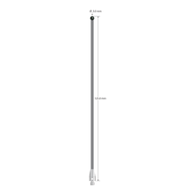 M3 XXT stylus with 3.0 mm diameter silicon nitride ball, 2.0 mm diameter carbon fiber stem, and 5.0 mm diameter x 9.0 mm long titanium base. Overall stylus length is 125.0 mm. Stylus weight is 1.04 grams.