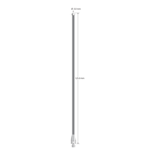M3 XXT stylus with 3.0 mm diameter zirconia ball, 2.0 mm diameter carbon fiber stem, and 5.0 mm diameter x 9.0 mm long titanium base. Overall stylus length is 125.0 mm. Stylus weight is 1.04 grams.