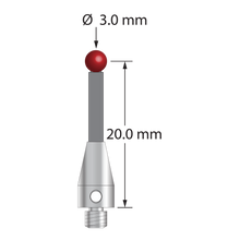 TM3-3021.5-TX M3 stylus with 3.0mm ruby ball, carbon fiber stem, and titanium base by Q-Mark Manufacturing, Inc.