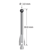 TM3-3030-TX-SN M3 stylus with 3.0mm silicon nitride ball, carbide stem, titanium base, 30mm long by Q-Mark Manufacturing, Inc.