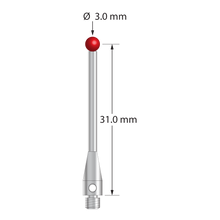 TM3-3032.5-S M3 3.0mm ruby ball stylus with stainless steel stem, 31.0mm length by Q-Mark Manufacturing, Inc.