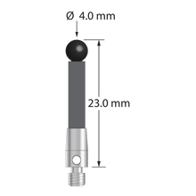 TM3-4023-G-SN M3 stylus with 4.0mm silicon nitride ball, carbon fiber stem, and stainless steel base, 23.0mm long by Q-Mark Manufacturing, Inc.