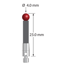 TM3-4023-G M3 stylus with 4.0mm ruby ball, carbon fiber stem, and stainless steel base, 23.0mm long by Q-Mark Manufacturing, Inc.