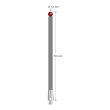TM3-4075-DS3.5-TX M3 stylus with ruby ball, carbon fiber stem, titanium base, 75mm long by Q-Mark Manufacturing, Inc.