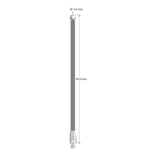 M3 stylus with 4.0 mm diameter zirconia ball, 3.0 mm diameter carbon fiber stem, and 5.0 mm diameter x 9.0 mm long titanium base. Overall stylus length is 90.0 mm. Stylus weight is 1.49 grams.