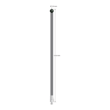 M3 XXT stylus with 5.0 mm diameter silicon nitride ball, 3.5 mm diameter carbon fiber stem, and 5.0 mm diameter x 9.0 mm long titanium base. Overall stylus length is 150.0 mm. Stylus weight is 2.21 grams.